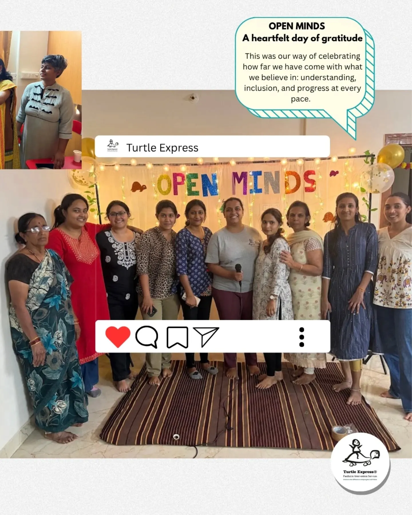 A gathering of parents and children at Turtle Express