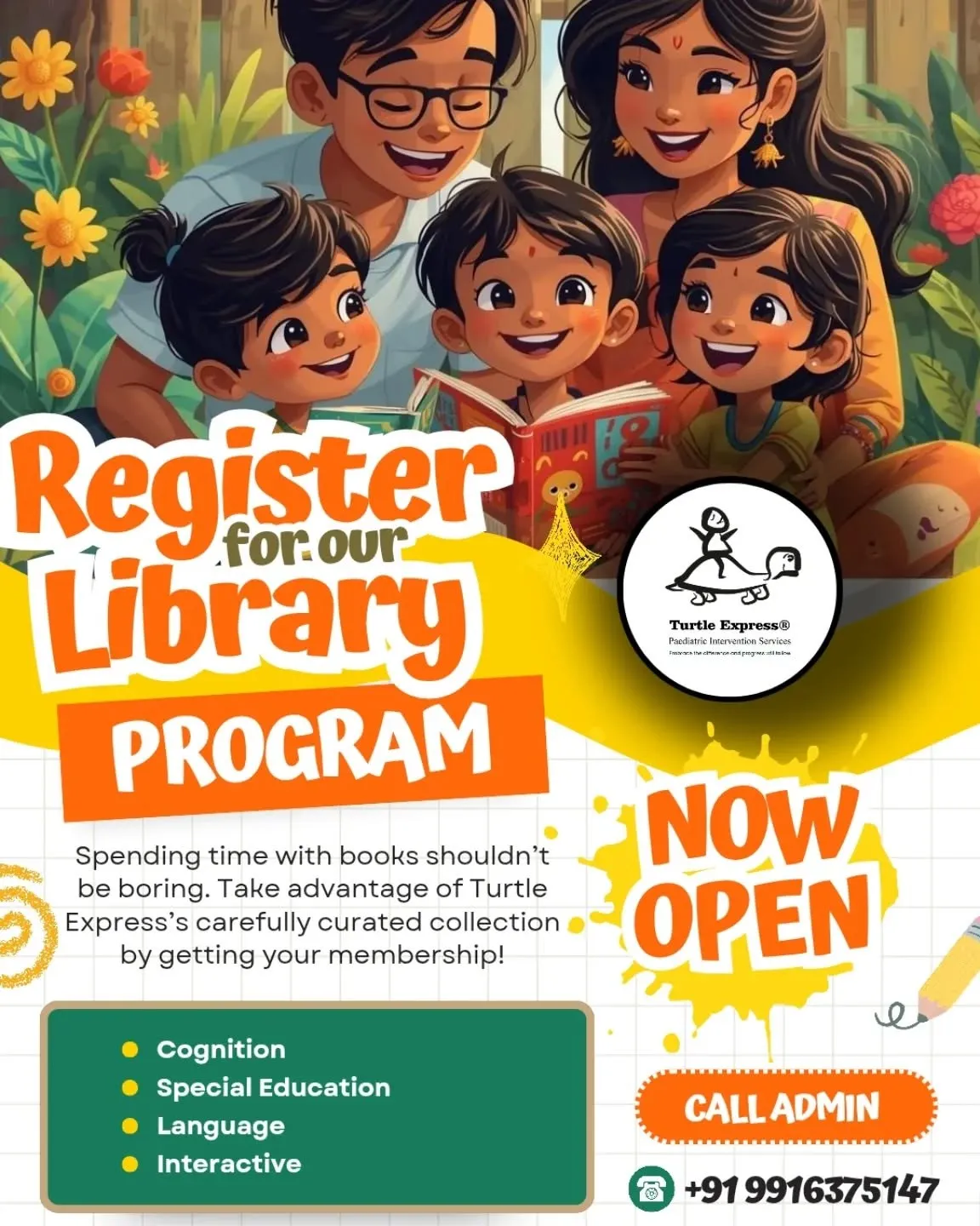 Turtle Express library programme poster
